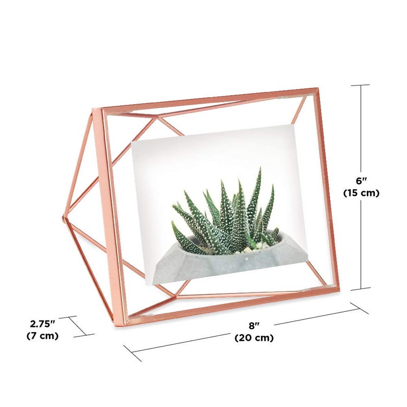 Umbra Prisma Picture Frame, 4x6 Metal Photo Display for Desk or Wall, 4" x 6", Copper - Image 2